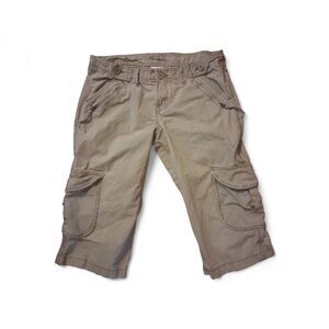 Y2K Jordache 13/14 Green Cargo Pants Capri Embroidered 90's